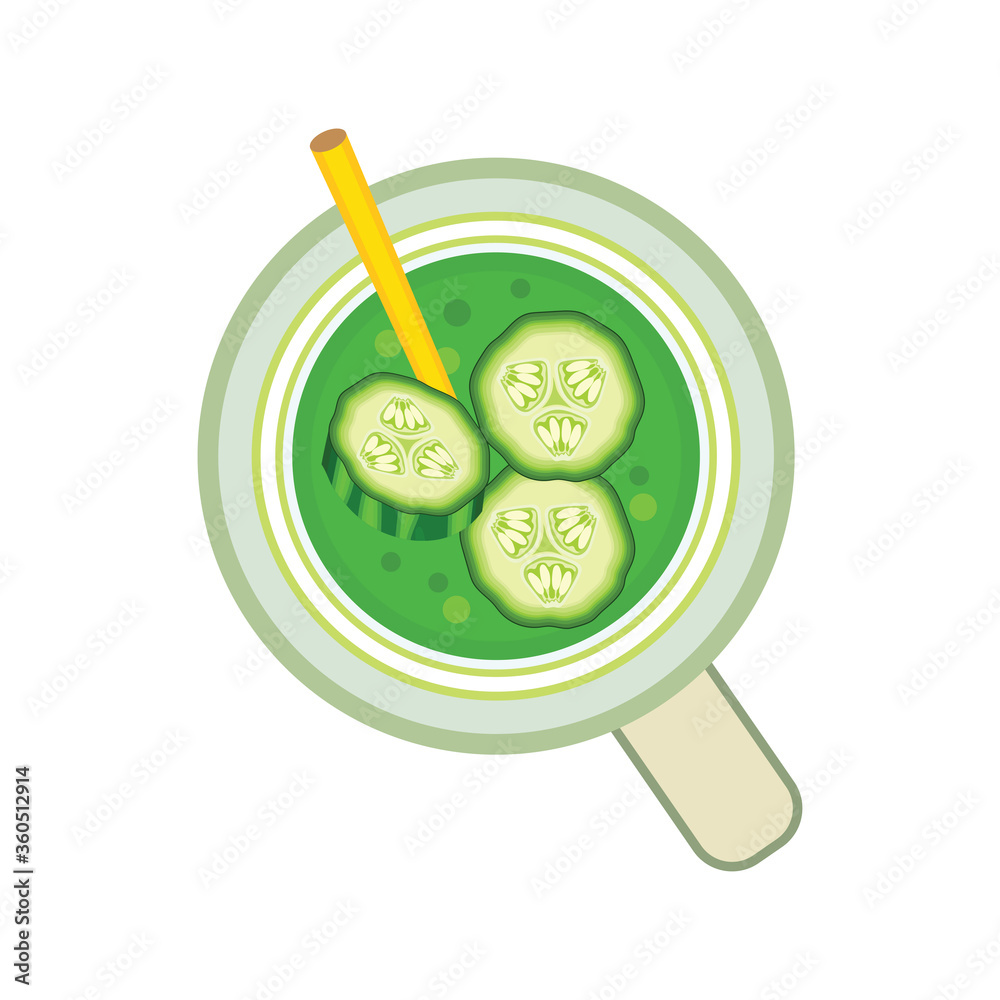 fresh green cucumber juice on white background vector illustration fresh green cucumber juice on white background vector illustration