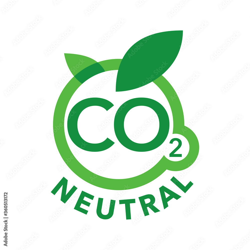 CO2 neutral stamp - carbon emissions free (no air pollution) industrial production eco-friendly isolated sign CO2 neutral stamp - carbon emissions free (no air pollution) industrial production eco-friendly isolated sign