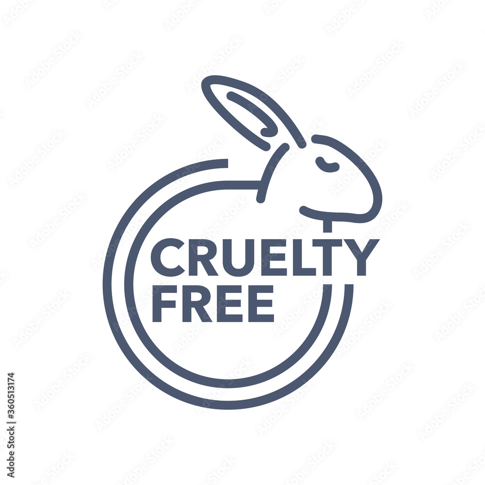 Cruelty free sign - emblem for products that not tested on animals -  cosmetics packaging marking - wildlife protection logo Stock Vector | Adobe  Stock