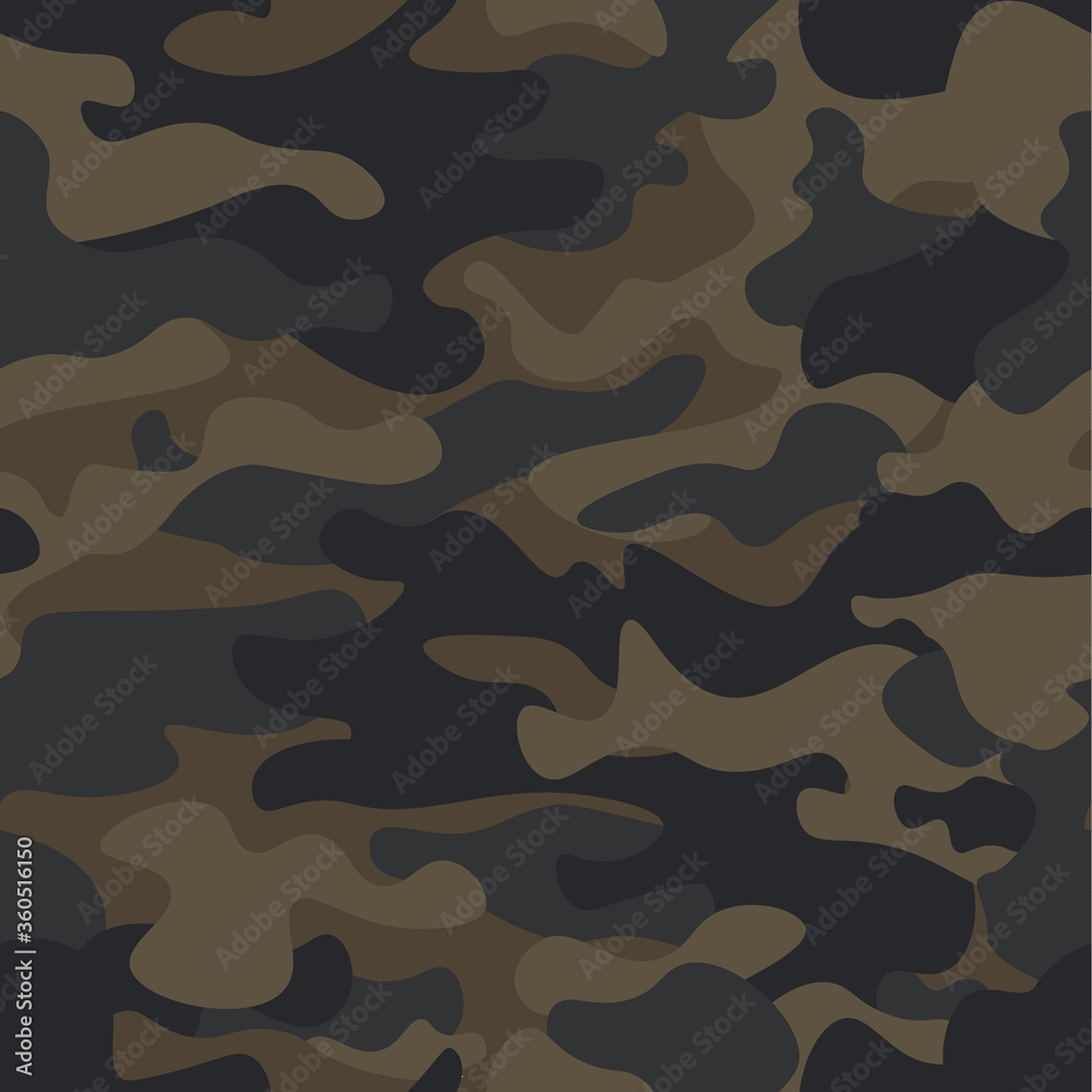 Naklejka premium Mountain Seamless Camouflage Pattern with abstract lines for Army Clothing and apparels. Camouflage pattern background seamless vector illustration. Abstract Vector Military Camo Background.