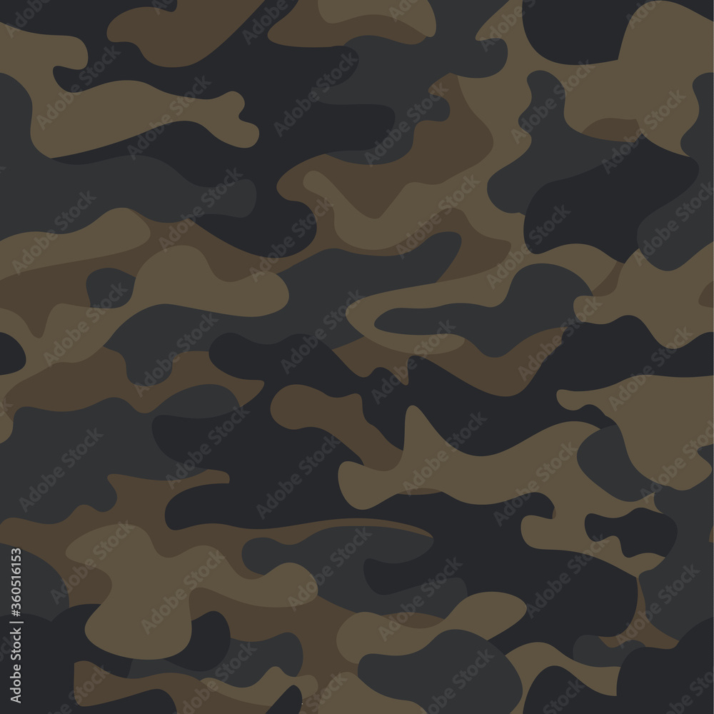 Fototapeta premium Mountain Seamless Camouflage Pattern with abstract lines for Army Clothing and apparels. Camouflage pattern background seamless vector illustration. Abstract Vector Military Camo Background.