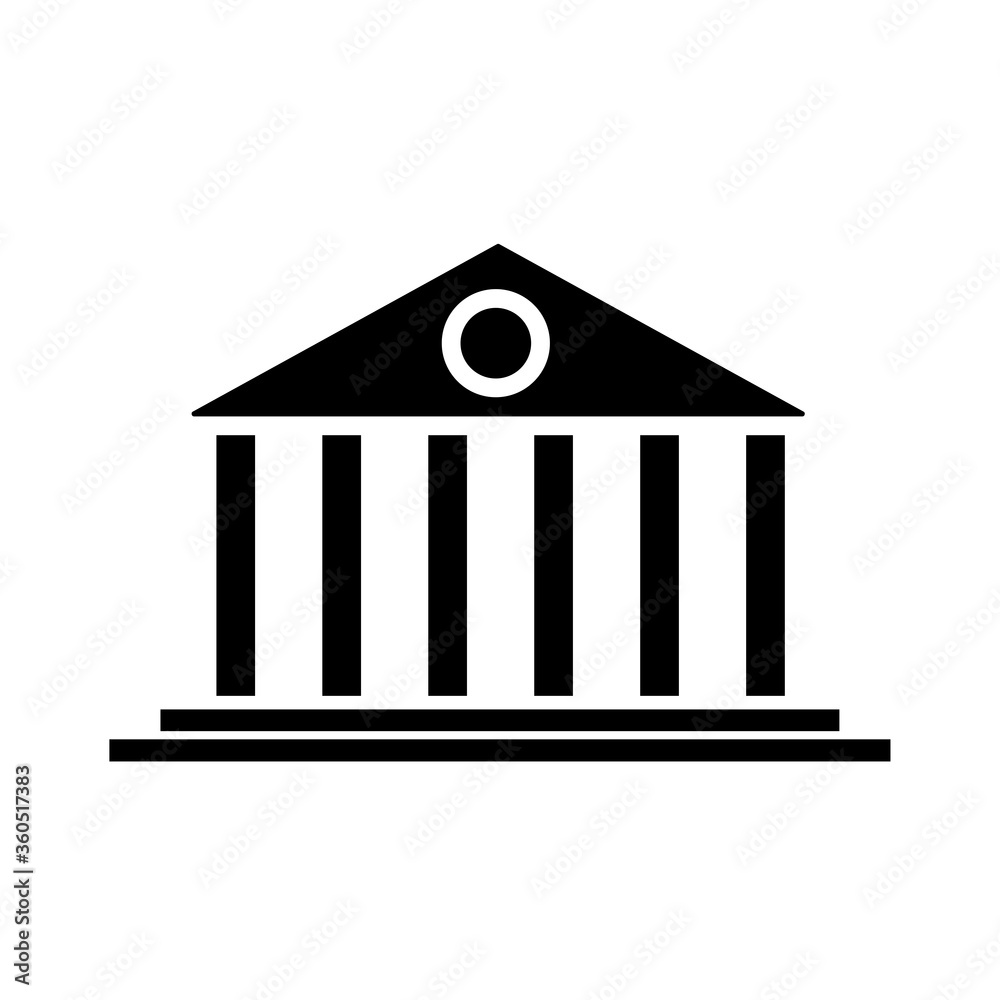 bank building silhouette style icon bank building silhouette style icon