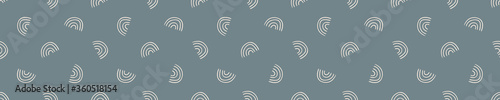 
Seamless background rainbow banner. Gender neutral baby border pattern. Simple whimsical minimal earthy 2 tone color. Kids nursery edging or boho nature fashion ribbon trim.