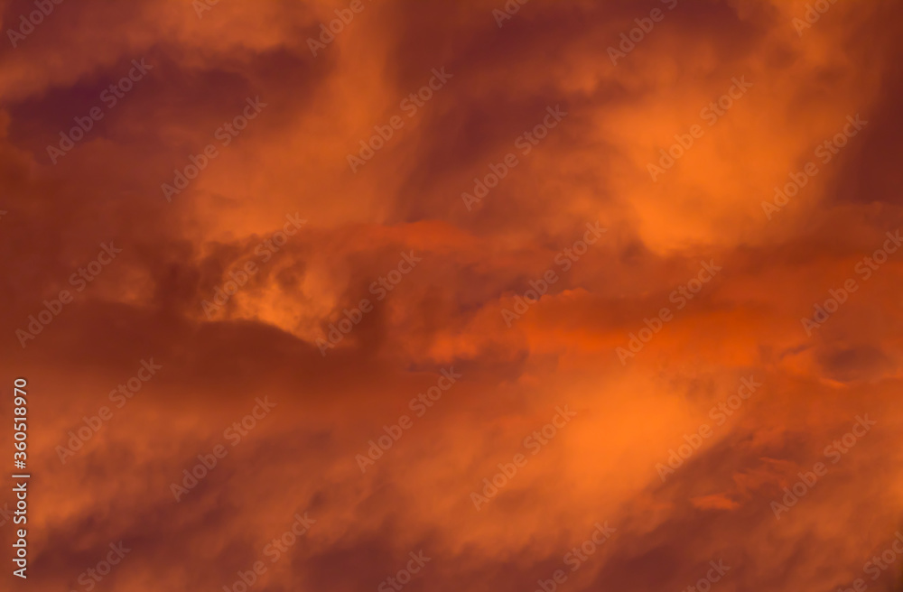 Dramatic orange cloudscape