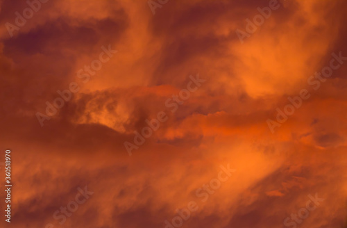 Dramatic orange cloudscape