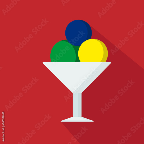 Ice-cream cartoon flat icon. Brazil. Summer. Vector illustration.
