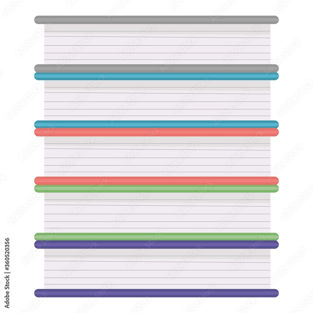 Education symbol stack of books, red green color