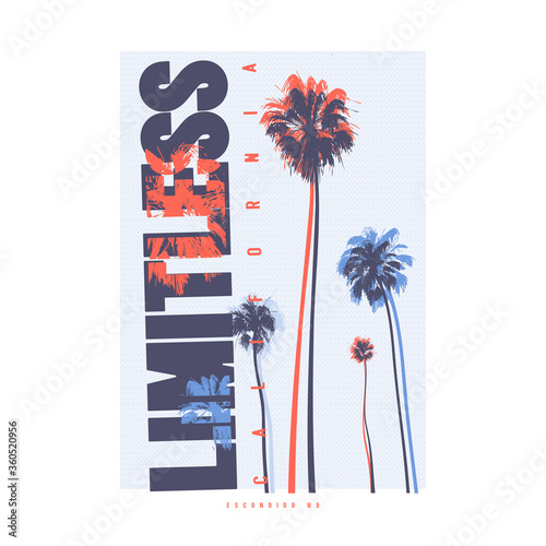 Limitless California vector graphic t-shirt design, poster, print
