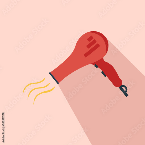 Hairdryer flat icon from beauty salon. Vector illustration.