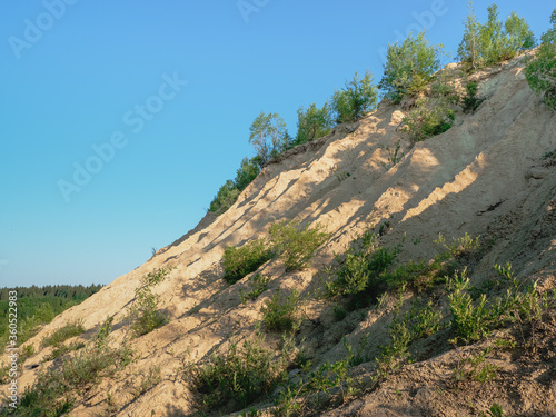 Geology rock formation of the Bornitsky quarry, Leningrad region. Russia photo