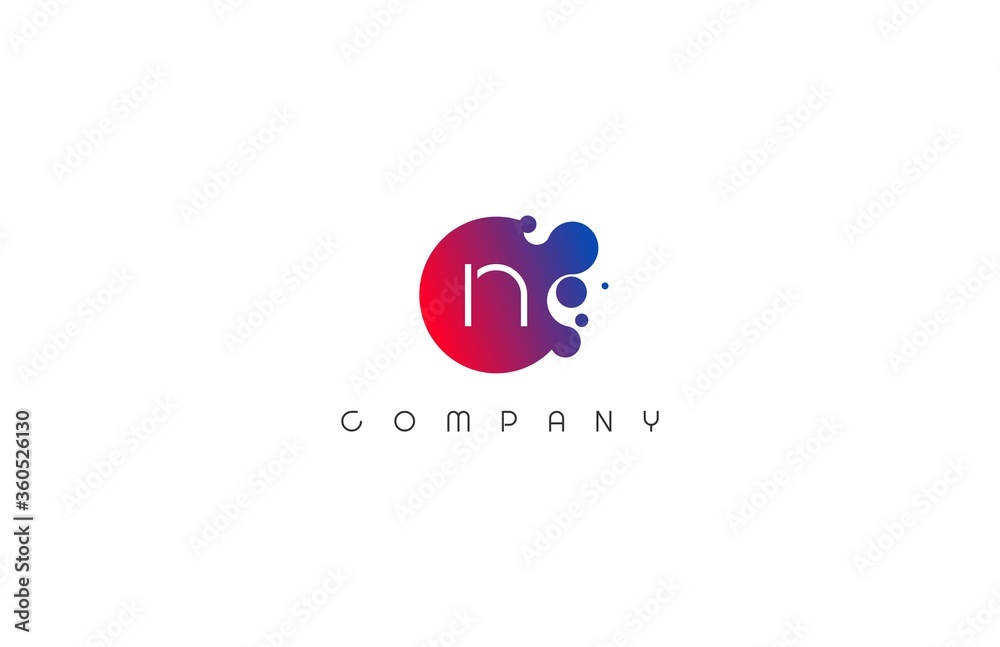 Abstract Dots Initial Letter N Logo
