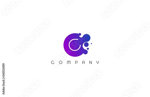 Abstract Dots Initial Letter C Logo