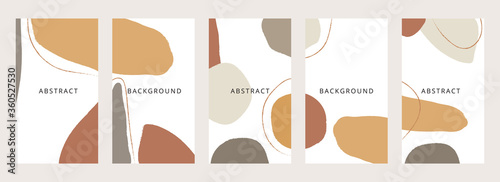 Abstract shapes minimal background vector set. Trendy style cover design for social media posts and stories, cover, web, invitation, and print.