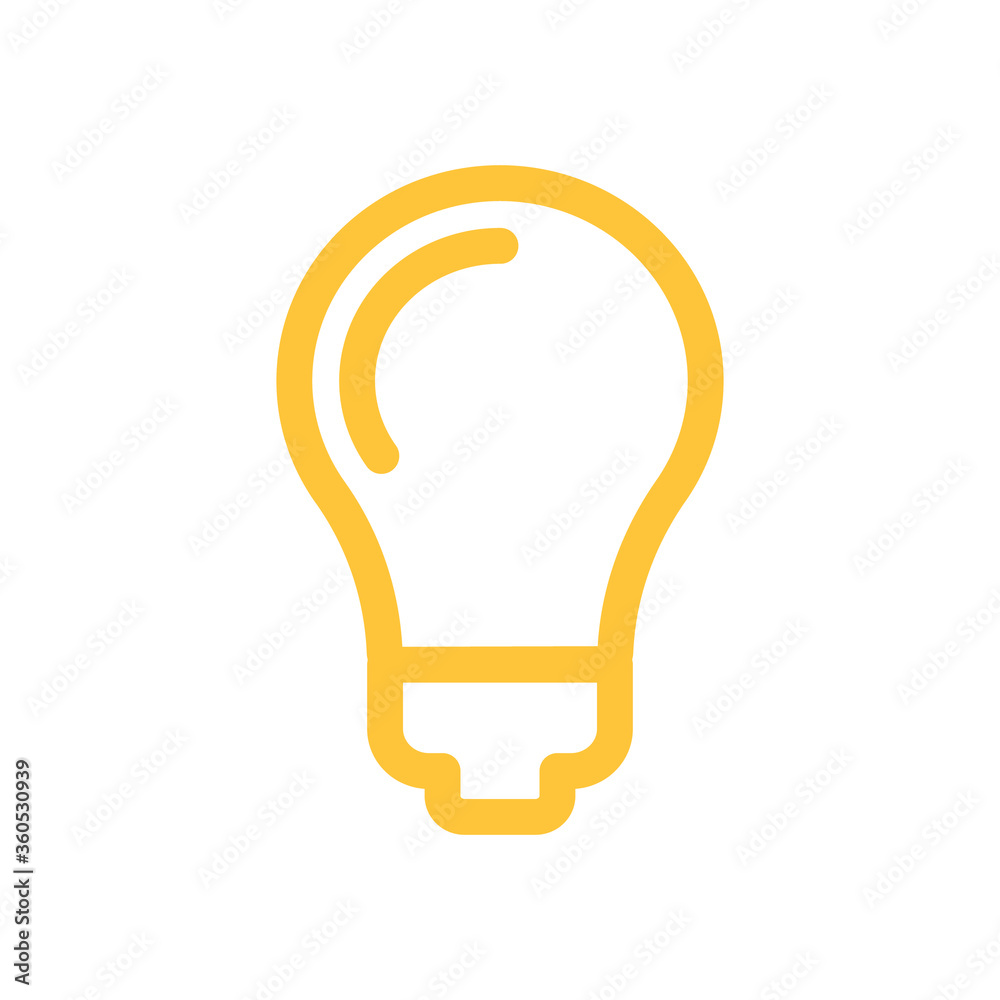 Light bulb icon, symbol of idea. Linear vector pictogram. Light bulb icon, symbol of idea. Linear vector pictogram.