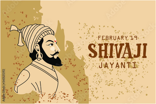 Shivaji Jayanti is a festival and public holiday of the Indian state of Maharashtra, Vector design old background photo