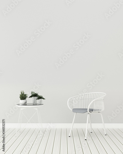 Modern interior of living room with chair and table. -3d rendering