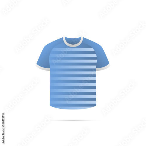 Soccer jersey with shadow. Blue team. Lazio. Vector illustration.