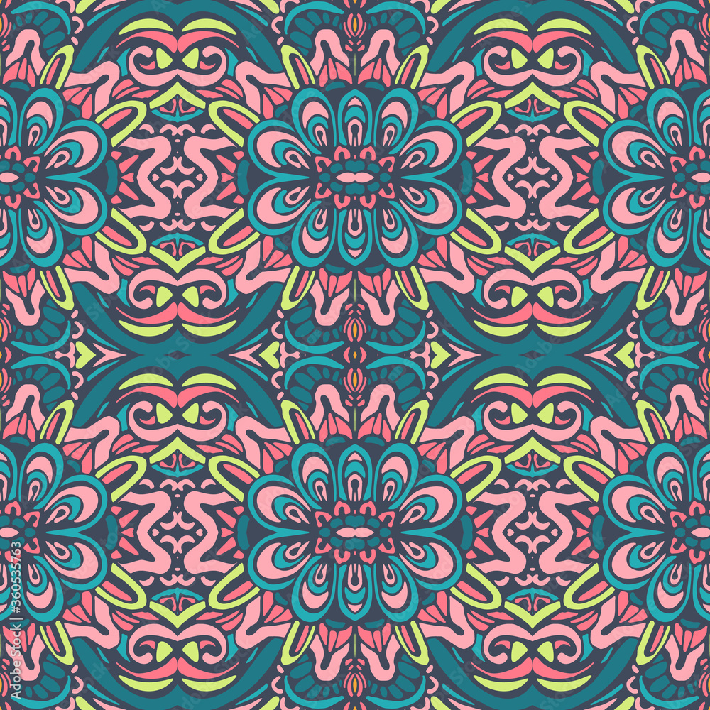 Ethnic geometric seamless vintage style ornamental pattern