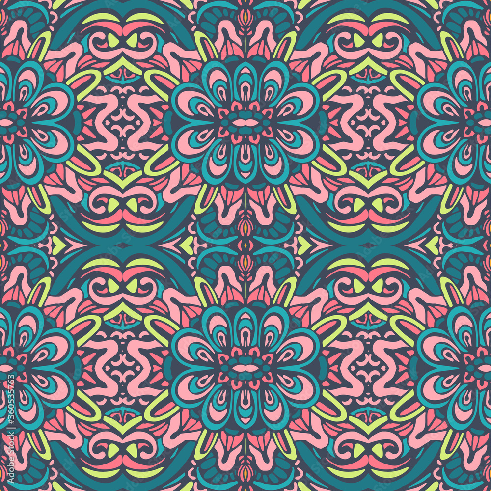 Fototapeta premium Ethnic geometric seamless vintage style ornamental pattern