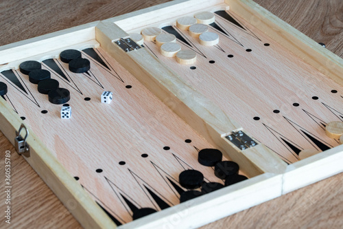 Obraz na płótnie Backgammon Board Game. Wooden backgammon board w salonie