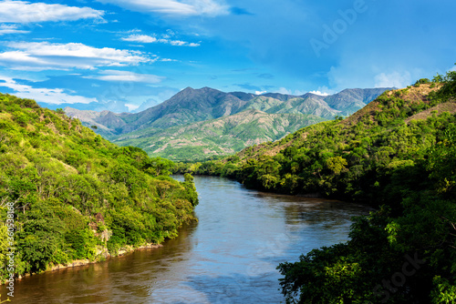 Canvas Print Panoramic view of mountains and highlands in the countryside of Colombia, South America