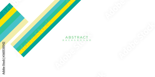 Abstract green yellow tosca background with lines stripes shapes on white background with blank copy space