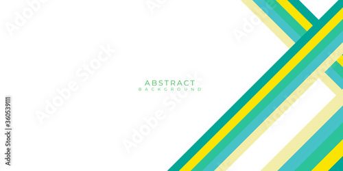 Abstract template elegant header and footers green lime yellow line stripe light template on white background with copy space.