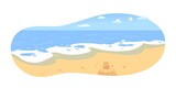 Seashore sand beach panoramic vector cutout scene