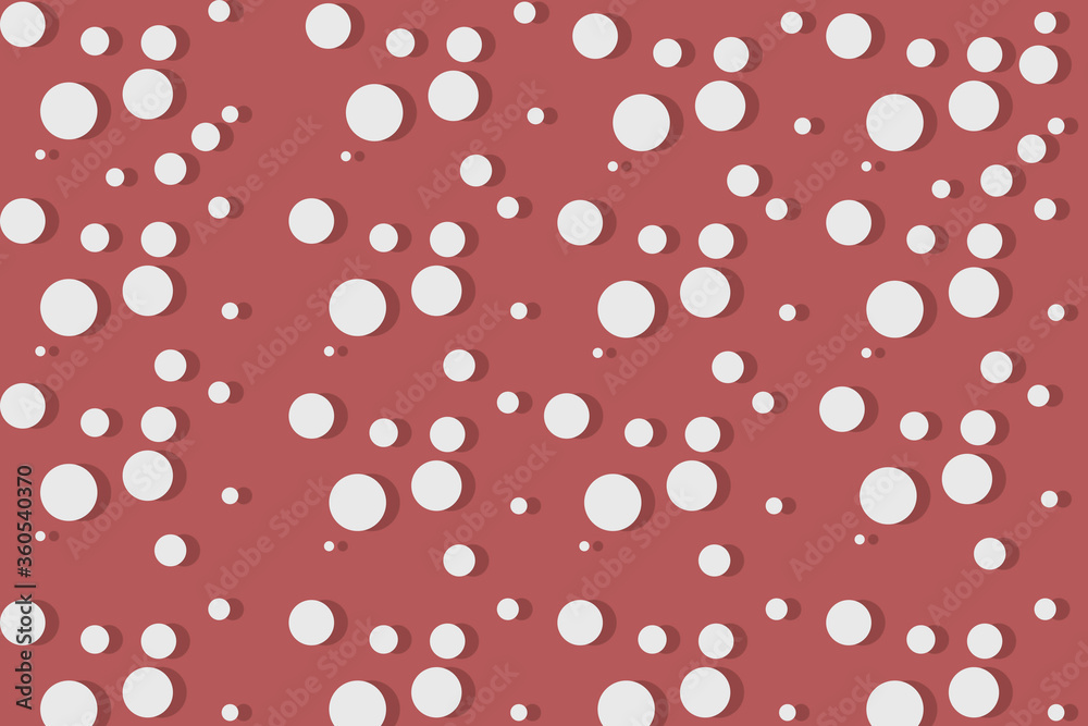 White circles on a red background