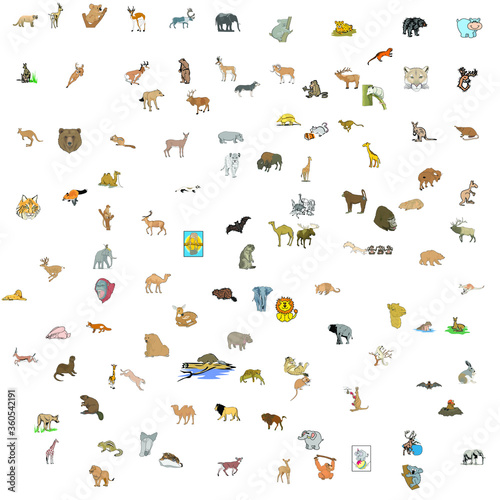 100 vector drawings. Beasts © Віталій Купецький