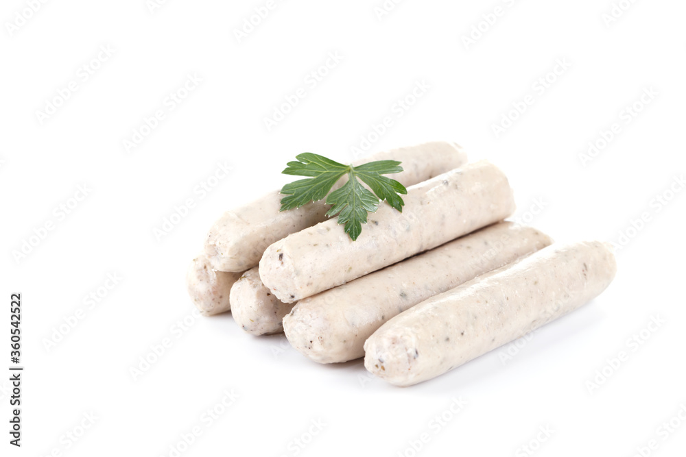 Pile of traditional bavarian white sausages Pile of traditional bavarian white sausages