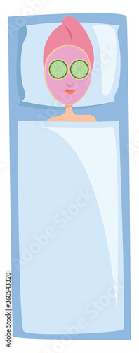 Anti aging mask, illustration, vector on white background