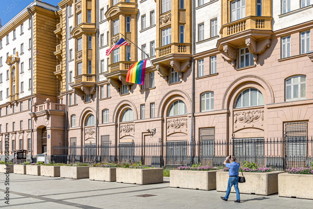 U.S. Embassy in Russia displays LGBT Pride Flag