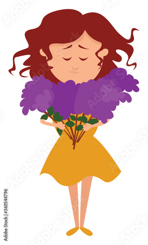 Bouquet of liliacs, illustration, vector on white background