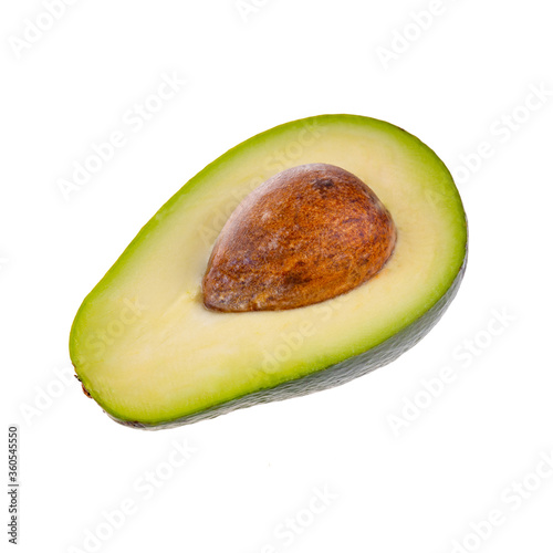 slice of avocado isolated on white