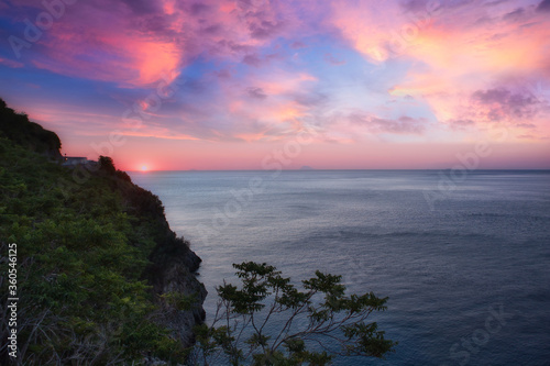 Wonderful sunset on the Tyrrhenian sea.