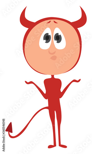 Cute devil, illustration, vector on white background
