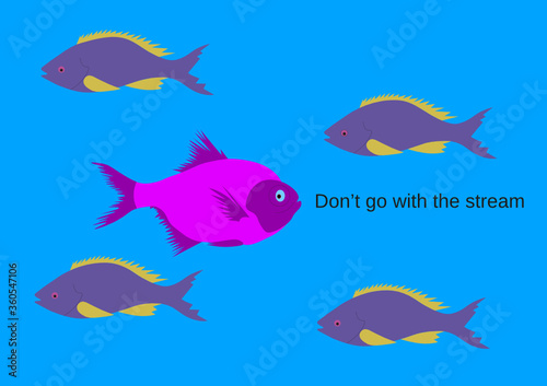 Fish shoal with encouraging message