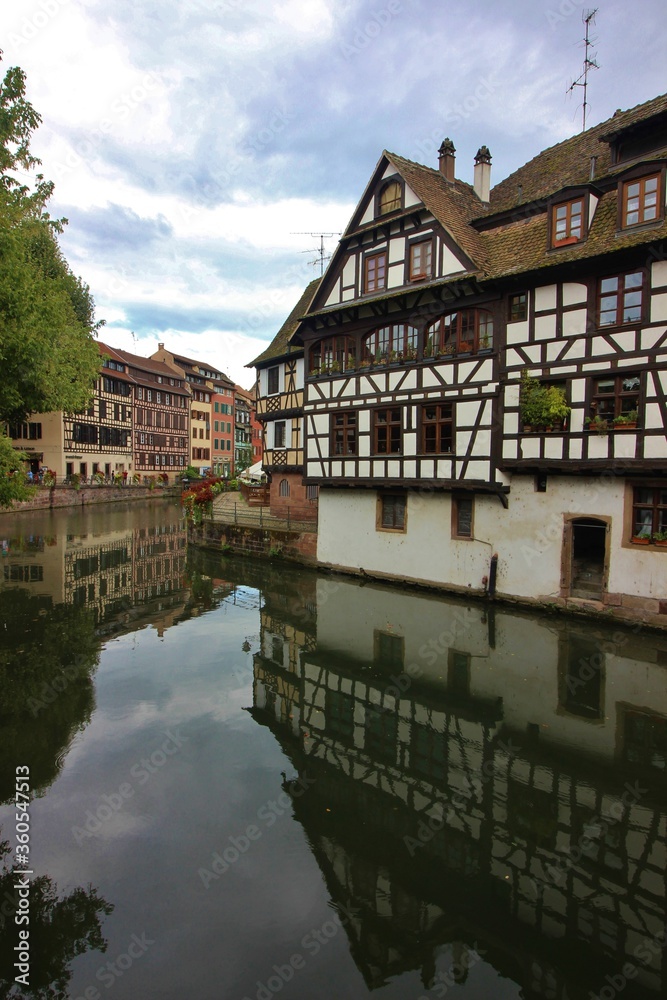 Traditional half-timbered houses in La Petite, Strasbourg, Alsace, France