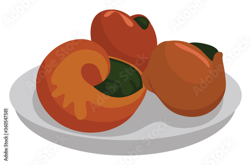 Escargot food, illustration, vector on white background