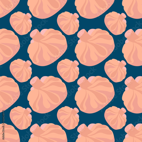 Georgian khinkali, seamless pattern on blue background.