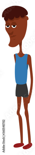 Skinny man, illustration, vector on white background