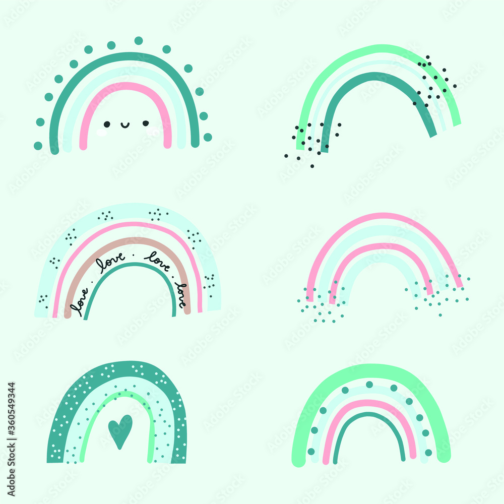 rainbow set vector illustration rainbow set vector illustration