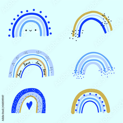 rainbow set vector illustration