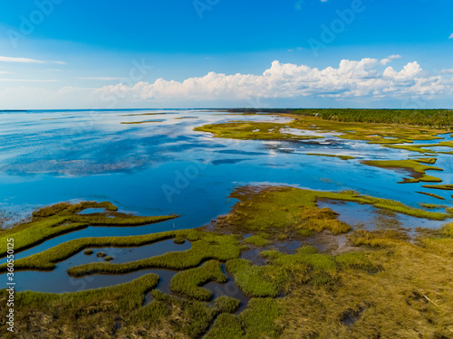 An aerial view of Saint Joseph Bay in the Florida Panhandle.