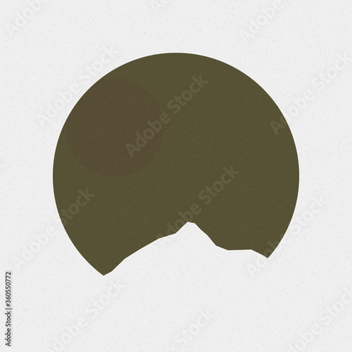 Dark Olive color Mountains rocks silhouette art logo design illustration