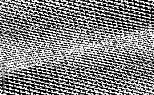 Vector fabric texture. Distressed texture of weaving fabric. Grunge background. Abstract halftone vector illustration. Overlay to create interesting effect and depth. Black isolated on white. EPS10.