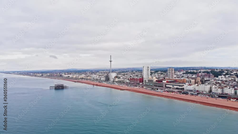 Aerial Drone view of Brighton Pier United Kingdom Aerial Drone view of Brighton Pier United Kingdom