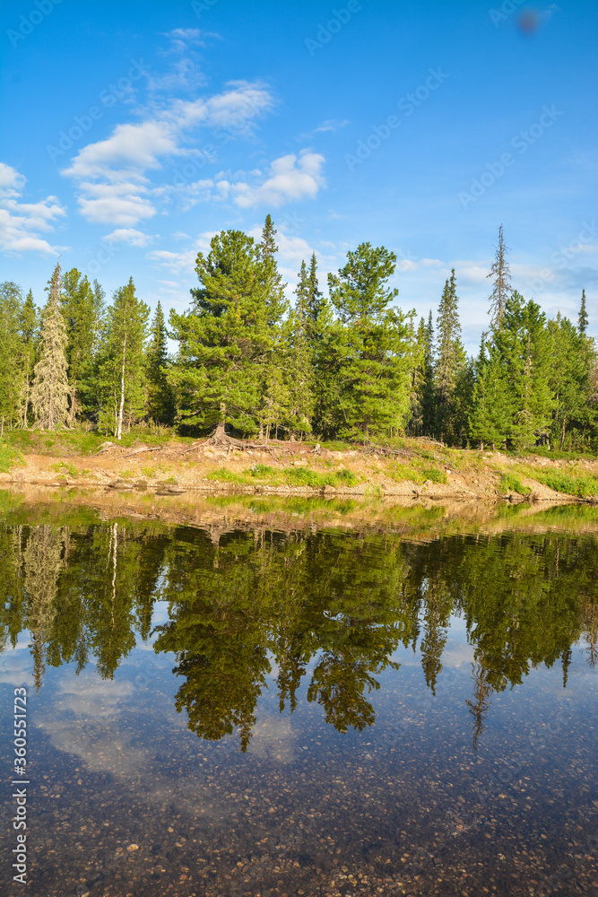 Taiga river Shchugor in the national Park Yugyd VA.