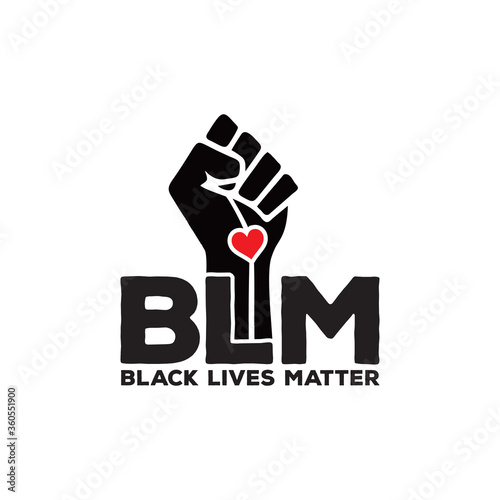 Black Lives Matter. Protest Banner about Human Right of Black People in US. America. Vector Illustration.